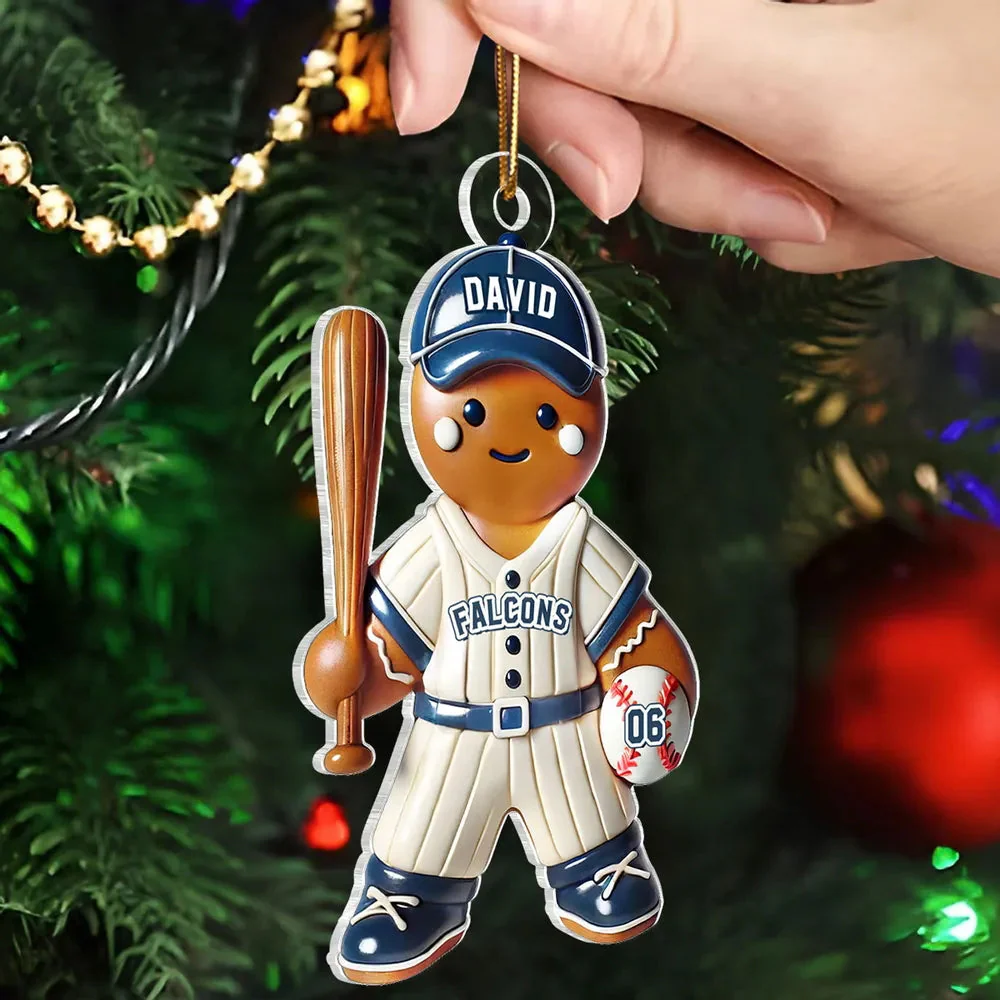 Personalized Baseball Kid Acrylic Ornament Christmas Gift For Grandkids - Image 3
