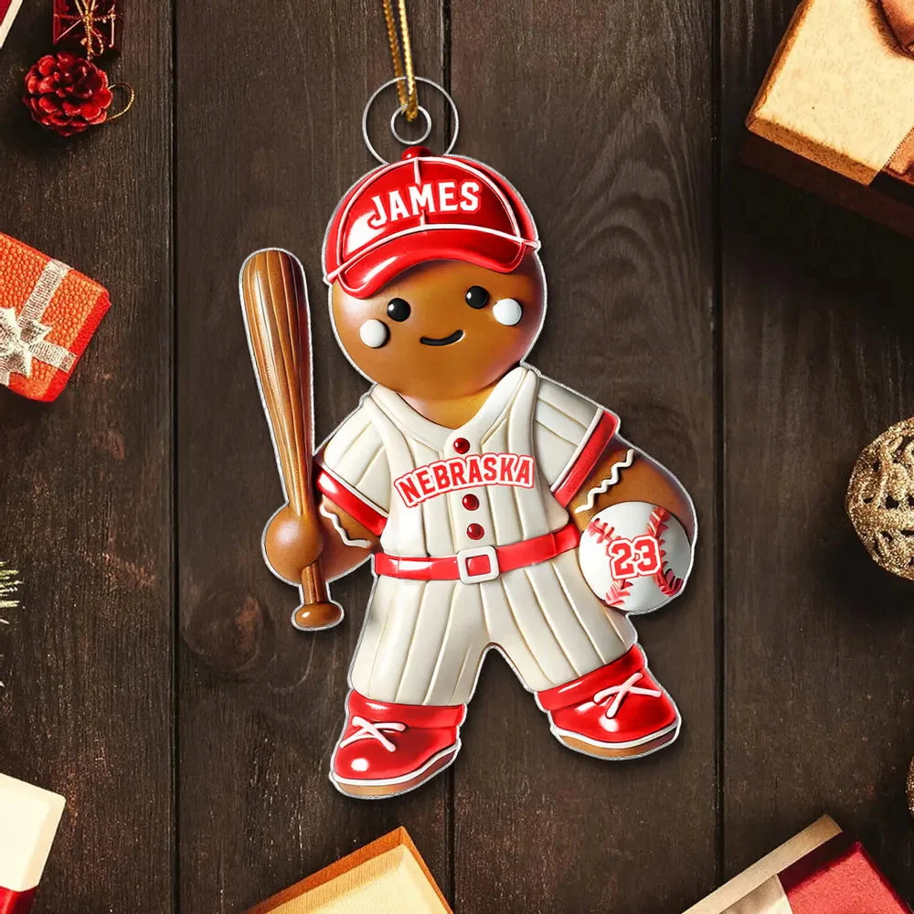 Personalized Baseball Kid Acrylic Ornament Christmas Gift For Grandkids - Image 4