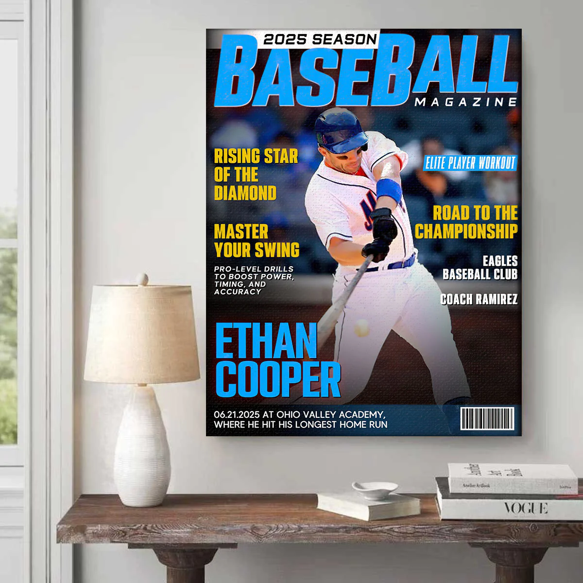 Personalized Baseball Magazine Cover, Custom Sport Magazine Cover, Baseball Player Gift, Unique Gifts For Baseball Player, Baseball Gifts - Image 3