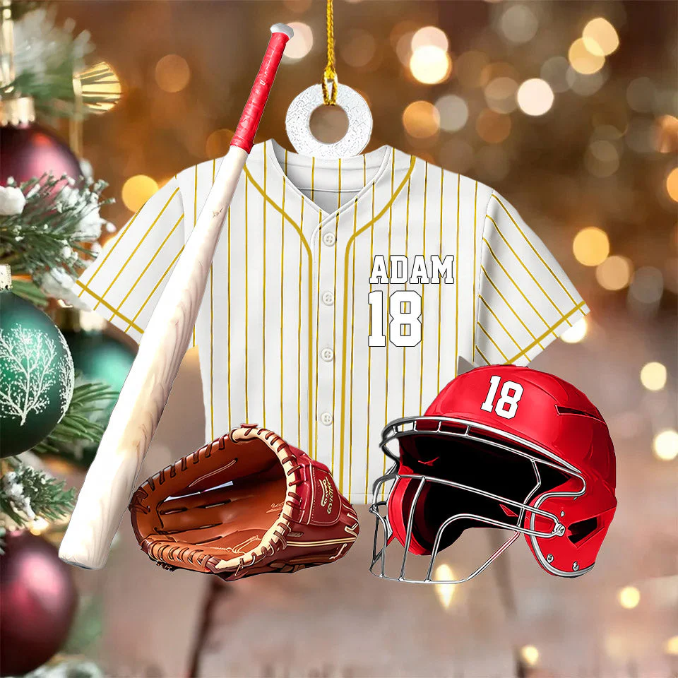 Personalized Baseball Uniform Ornament - Gifts For Baseball Lovers - Image 2