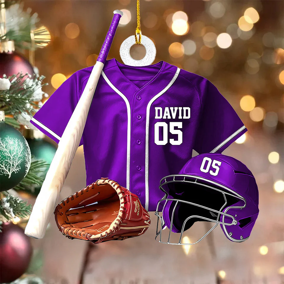 Personalized Baseball Uniform Ornament - Gifts For Baseball Lovers - Image 3