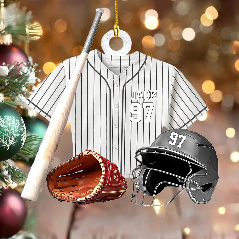 Personalized Baseball Uniform Ornament - Gifts For Baseball Lovers - Image 4