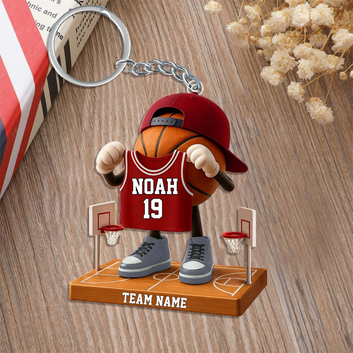 Personalized Basketball Acrylic Keychain,Unique Gifts For Basketball Lover - Image 2