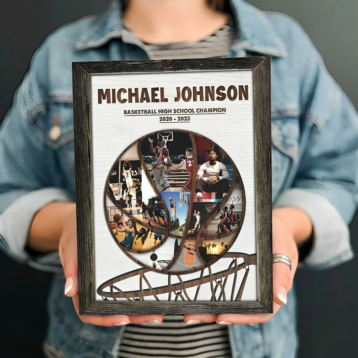 Personalized Basketball Dunk Hoop Photos Collage Canvas Poster Basketball Player Gift - Image 4