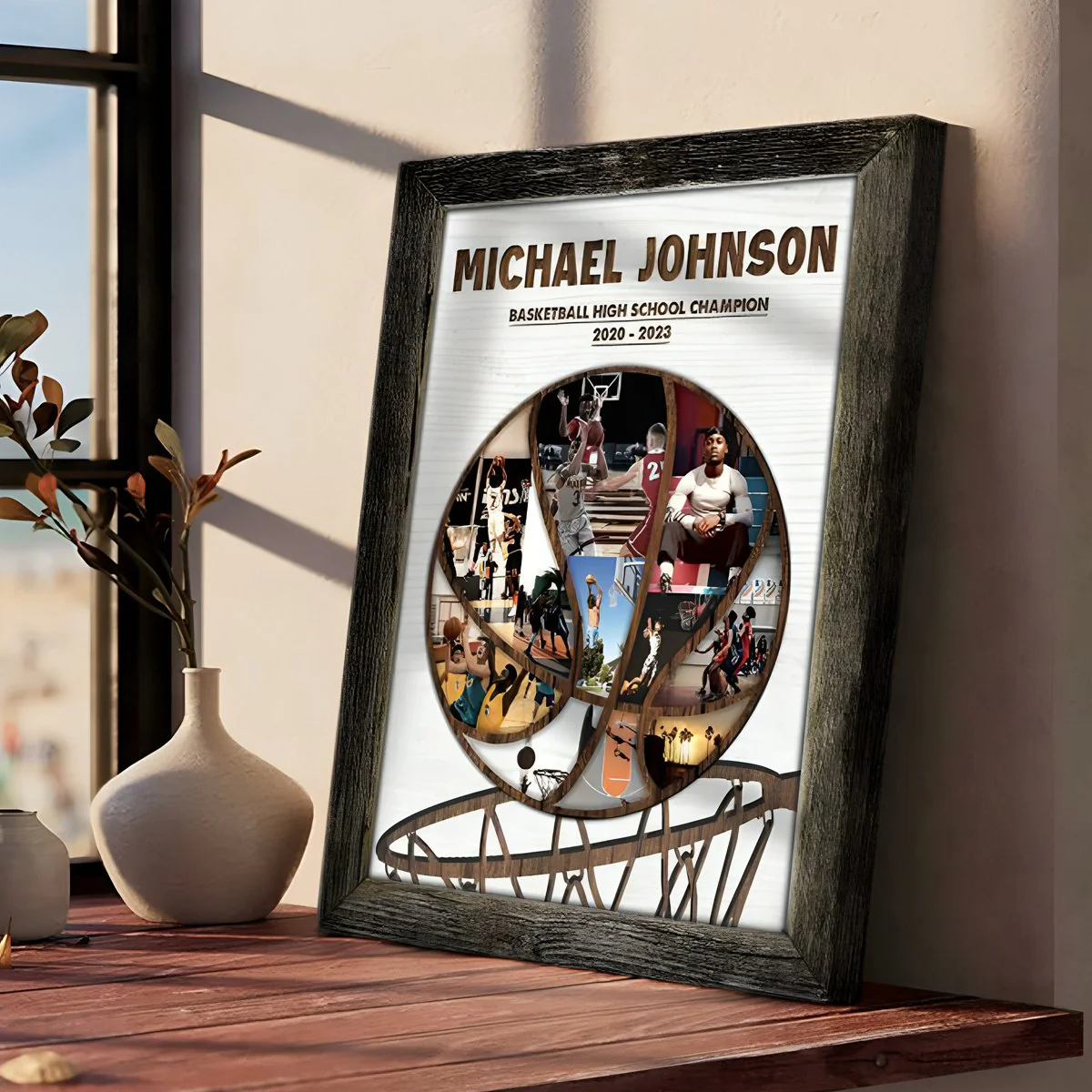 Personalized Basketball Dunk Hoop Photos Collage Canvas Poster Basketball Player Gift - Image 5