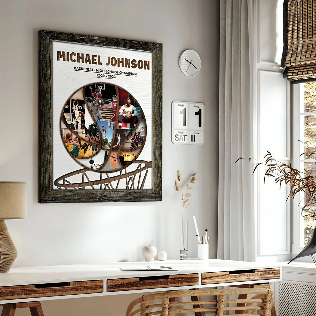 Personalized Basketball Dunk Hoop Photos Collage Canvas Poster Basketball Player Gift - Image 6