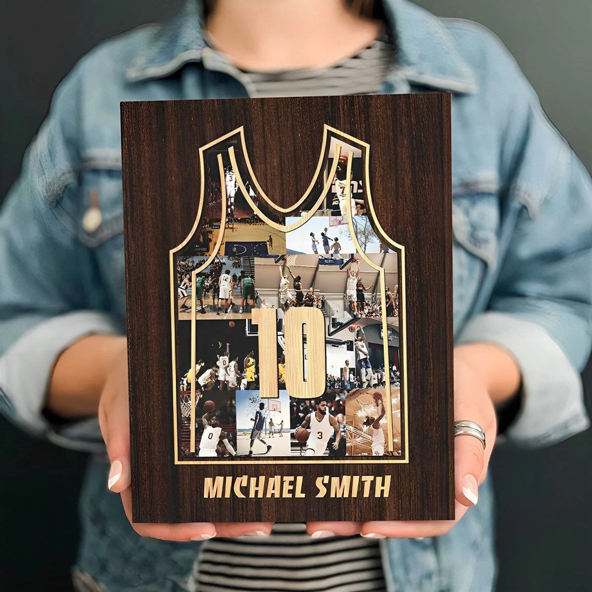 Personalized Basketball Jersey Photos Collage Canvas Poster For Basketball Player - Image 2