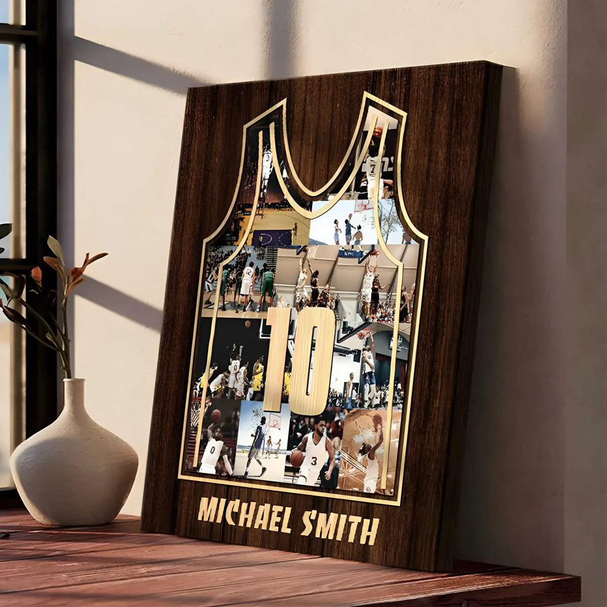 Personalized Basketball Jersey Photos Collage Canvas Poster For Basketball Player - Image 4