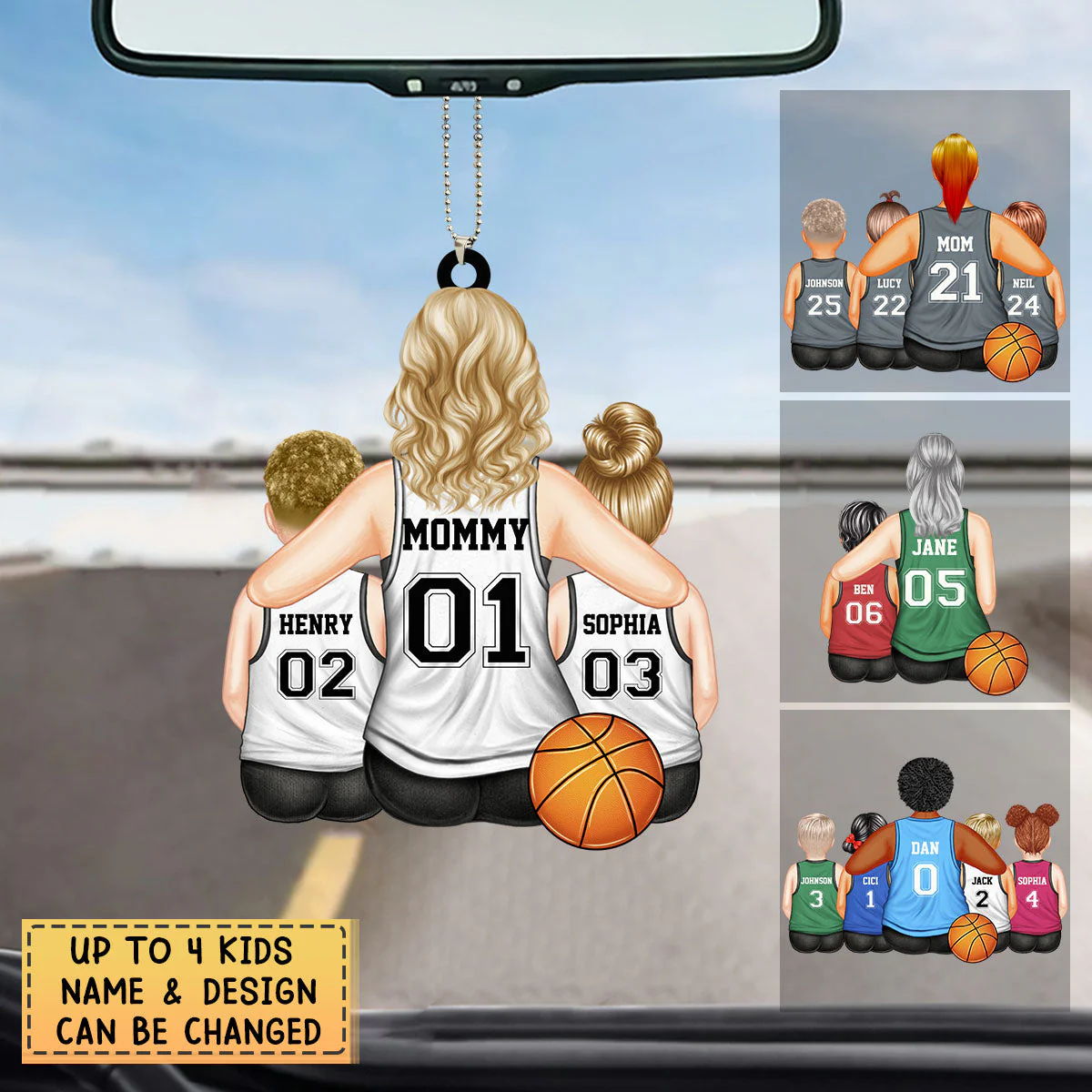 Personalized Basketball Mom Acrylic Car Ornament- Gift For Sport Mom - Image 2