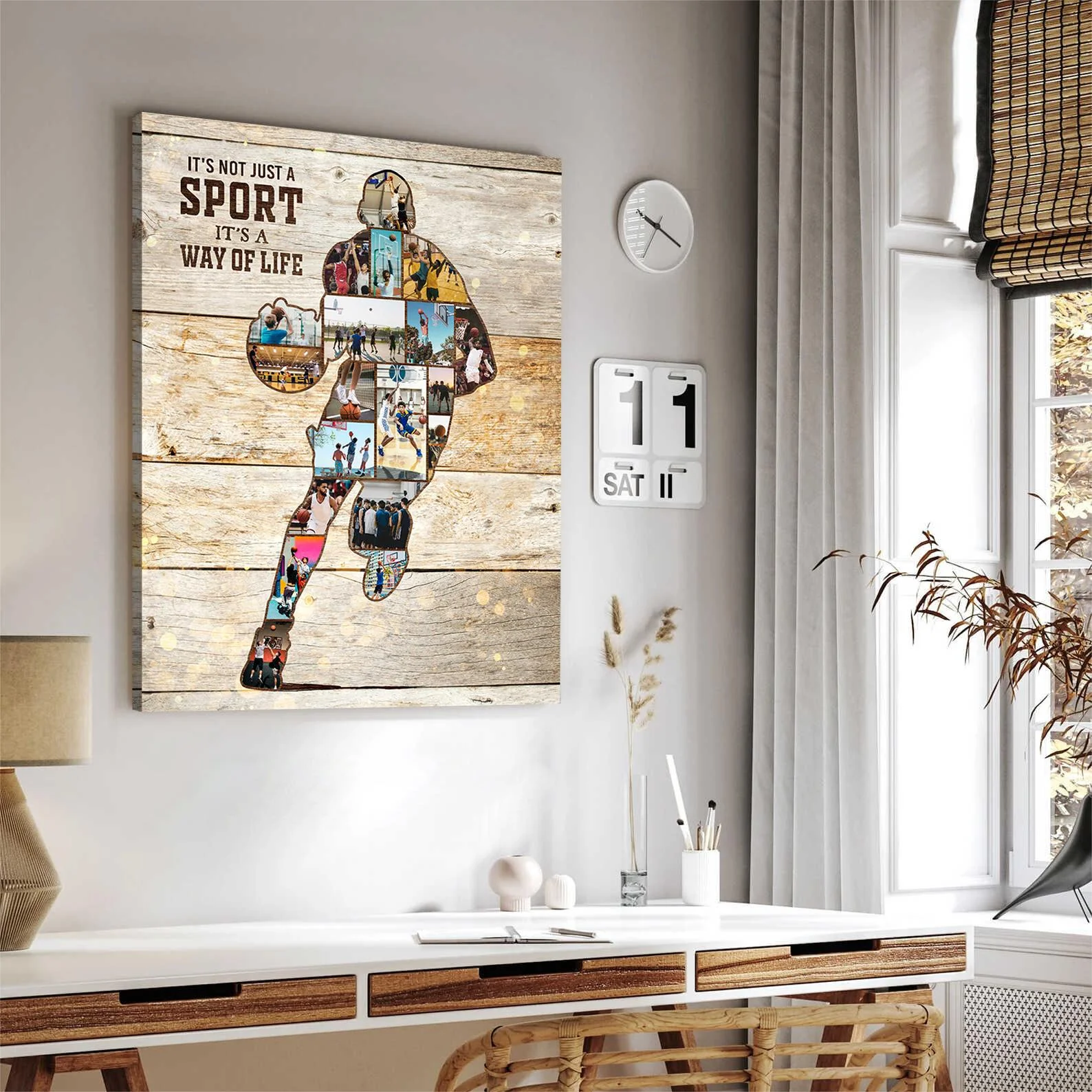 Personalized Basketball Photos Collage Canvas Gift For Coach - Girl Boy Basketball Player - Image 6