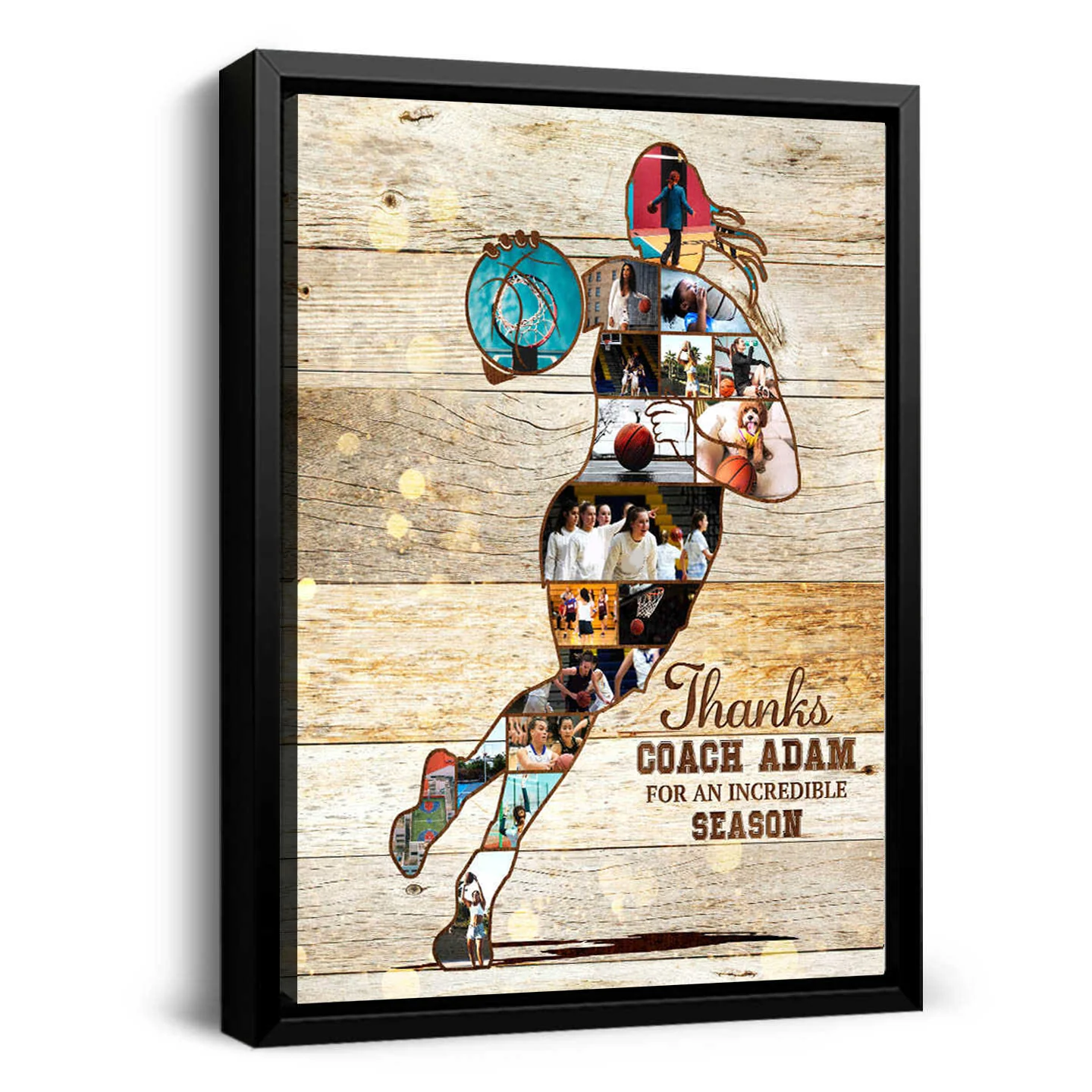 Personalized Basketball Photos Collage Canvas Gift For Coach - Girl Boy Basketball Player - Image 9