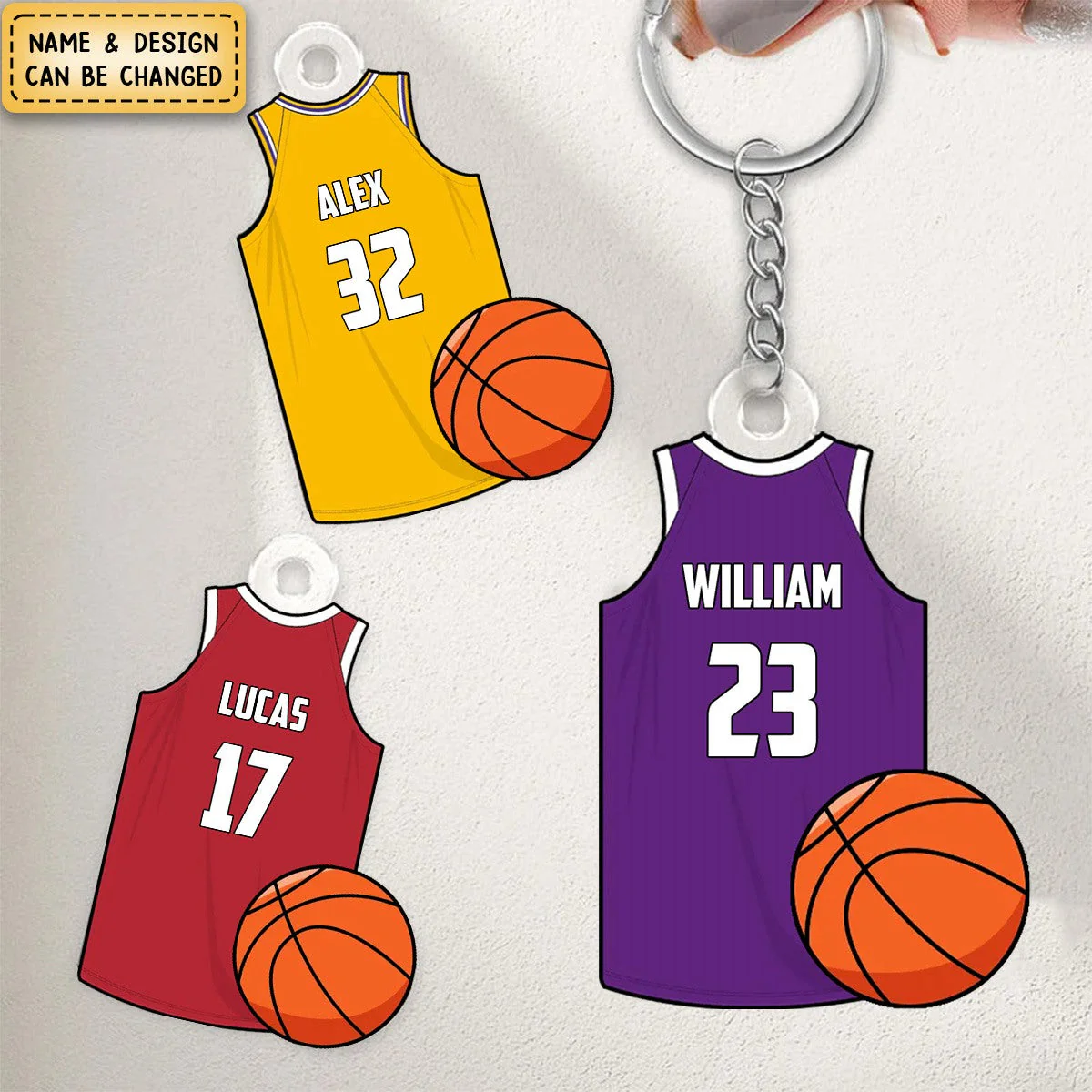 Personalized Basketball , Soccer ,American football Acrylic Keychain - Image 5