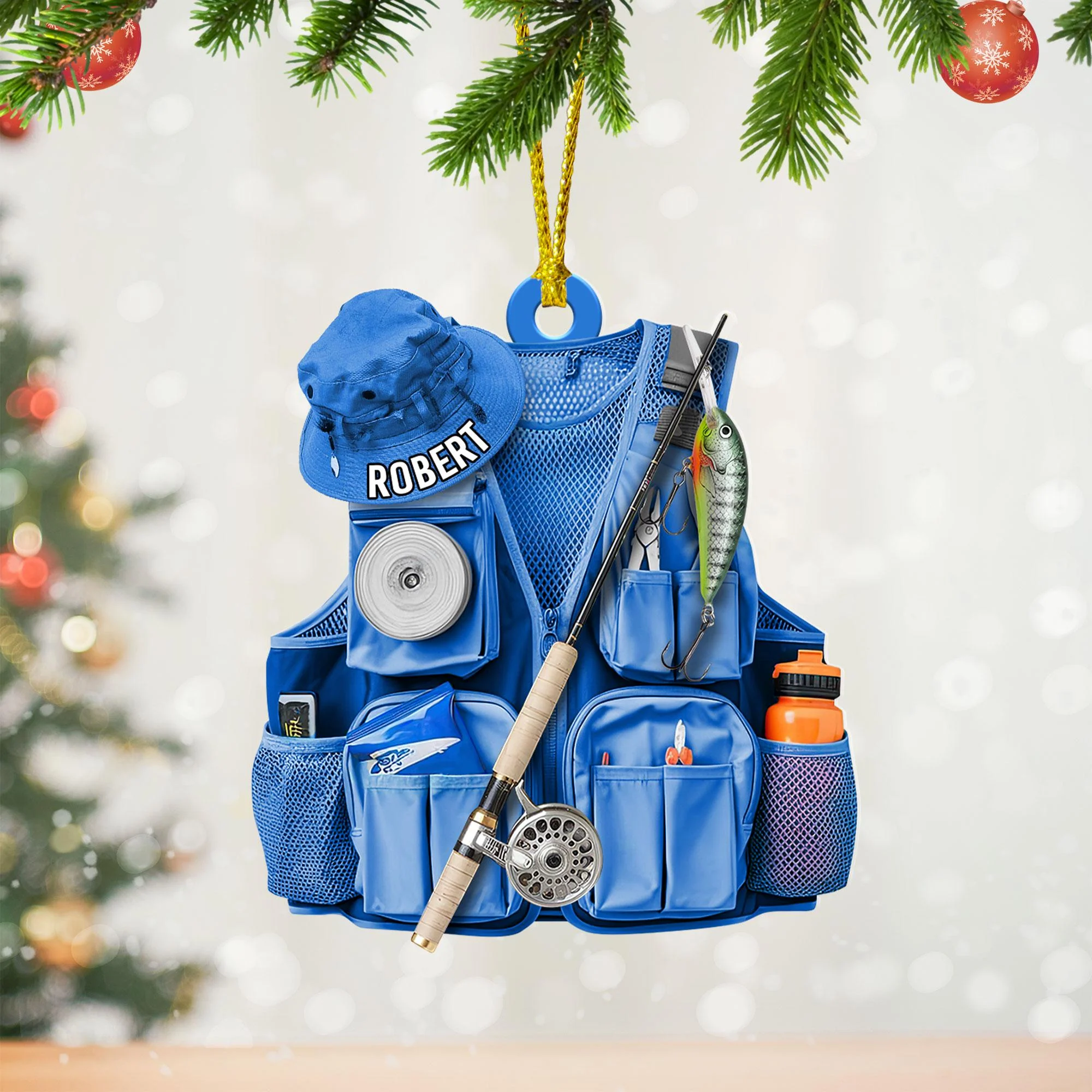 Personalized Bass Fishing Acrylic Ornament Fisherman Keepsake - Image 5