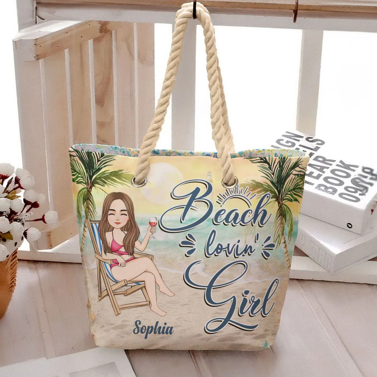 Personalized Beach Bag Enjoyed Summer - Beach Lovin' Girl - Image 6