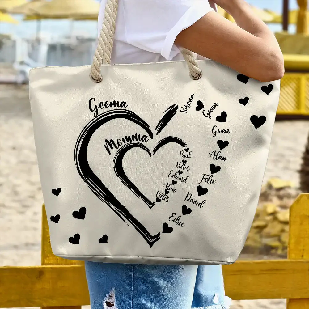 Personalized Beach Bag - Little Sweethearts - Gift For Mom Grandma - Image 4