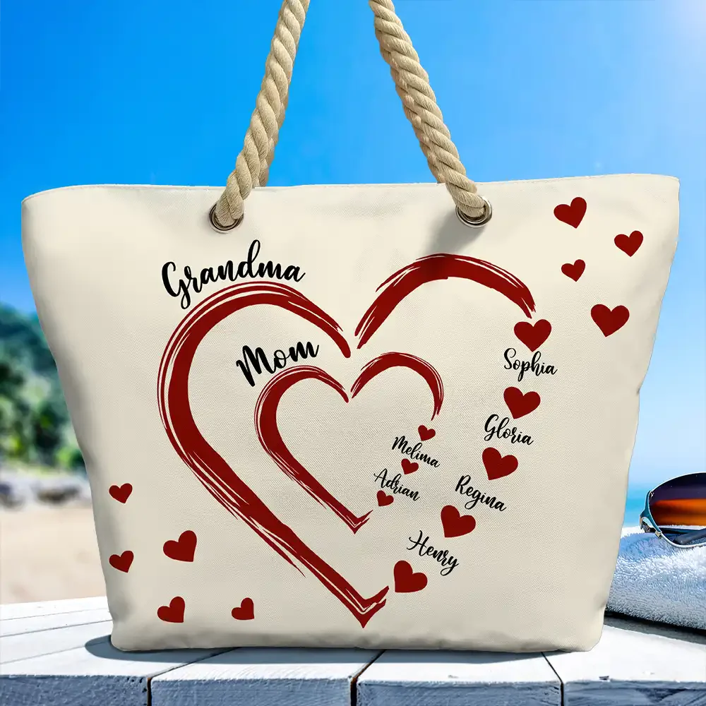 Personalized Beach Bag - Little Sweethearts - Gift For Mom Grandma - Image 6