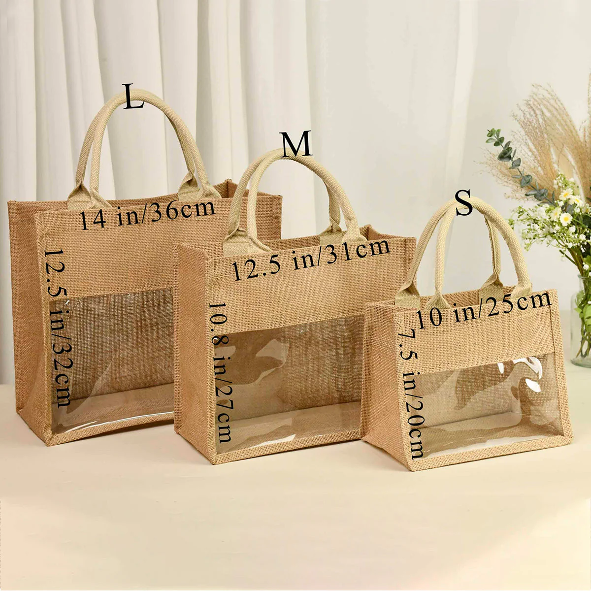 Personalized Beach Jute Tote Bag with Scarf - Image 7