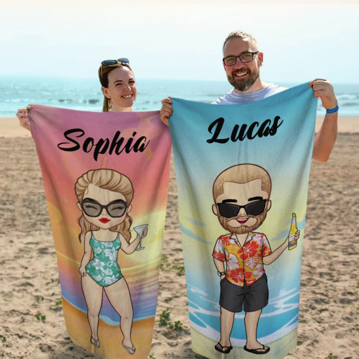 Tropical Summer Sunset - Personalized Beach Towel - Gift For Bestie/Friends/Sister - Image 5