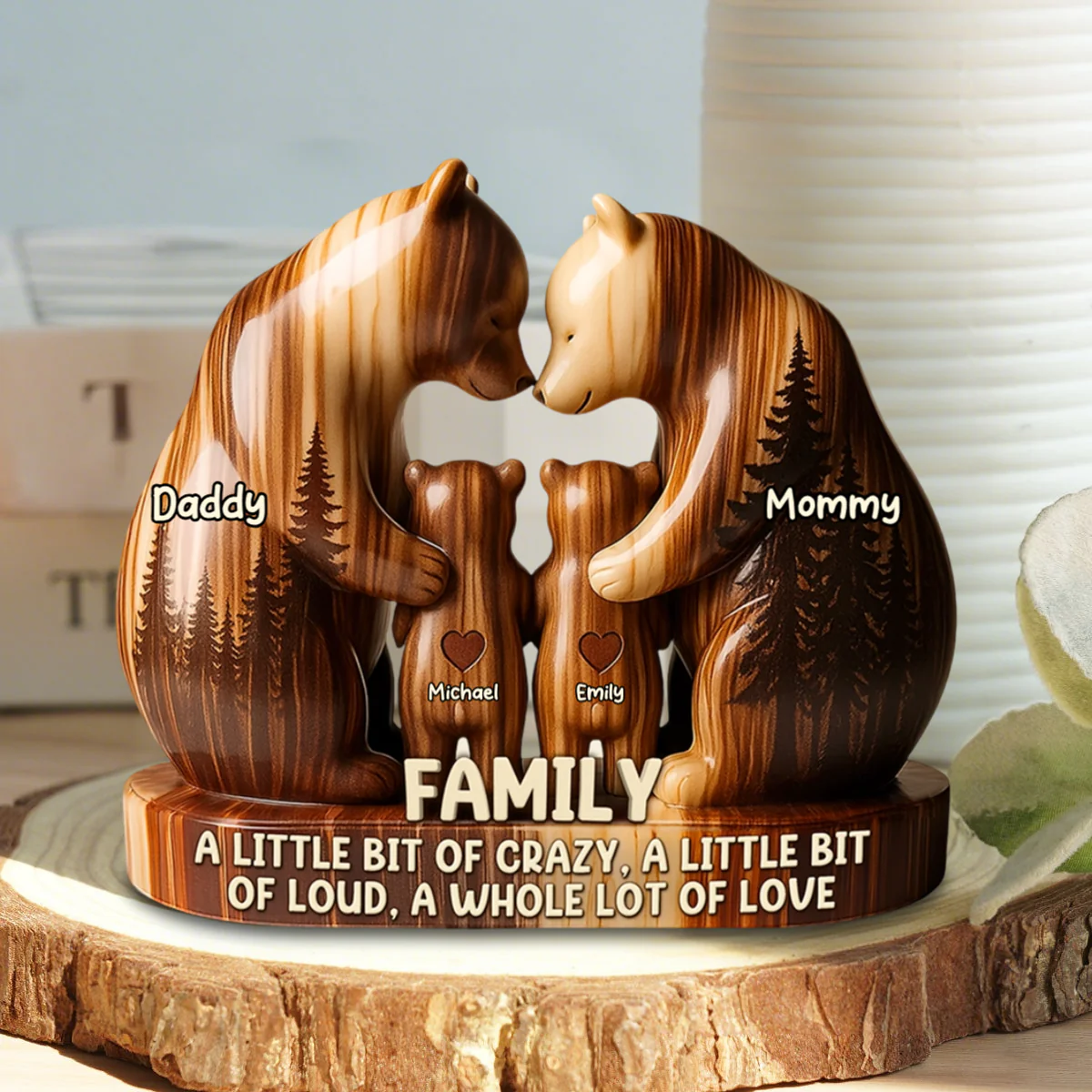 Personalized Bear Family Acrylic Plaque Gift For Family Members - Image 3