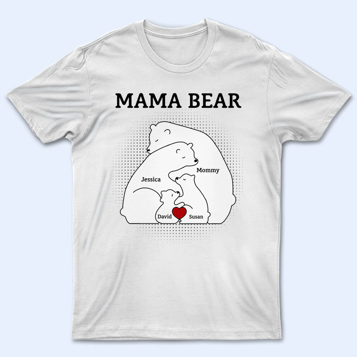 Personalized Bear Family Bear Mama Mother Pure Cotton T-shirt - Image 6