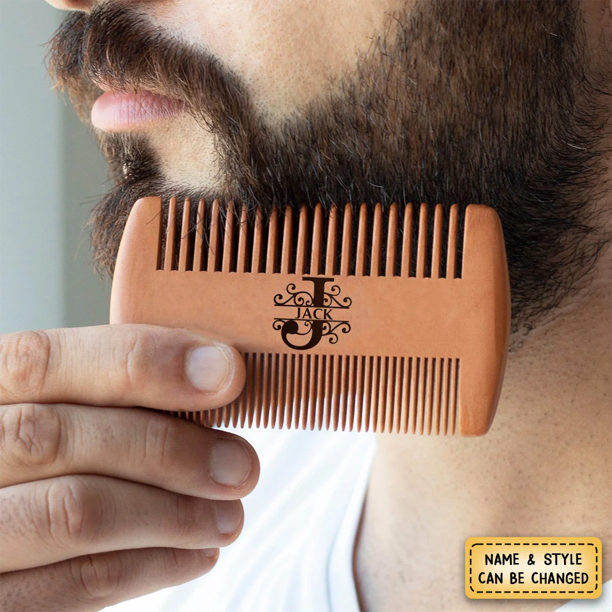 Personalized Beard Comb Gift For Dad/Grandpa - Image 2