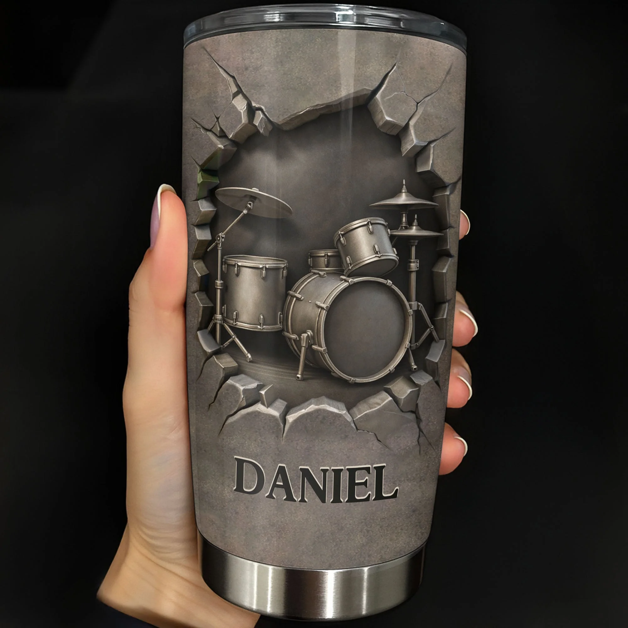 Personalized Beat To The Rhythm Drum Set Tumbler, Gift For Drummers and Music Lovers - Image 2