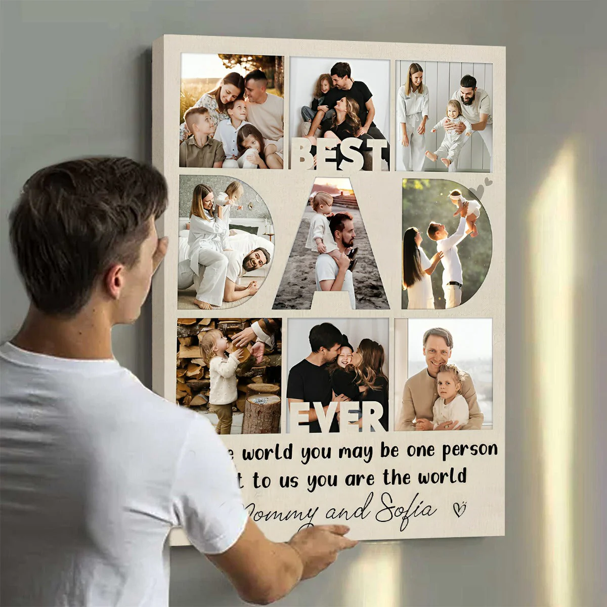 Personalized Best Dad Ever Collage Canvas Poster, Gift For Dad On Father's Day - Image 5