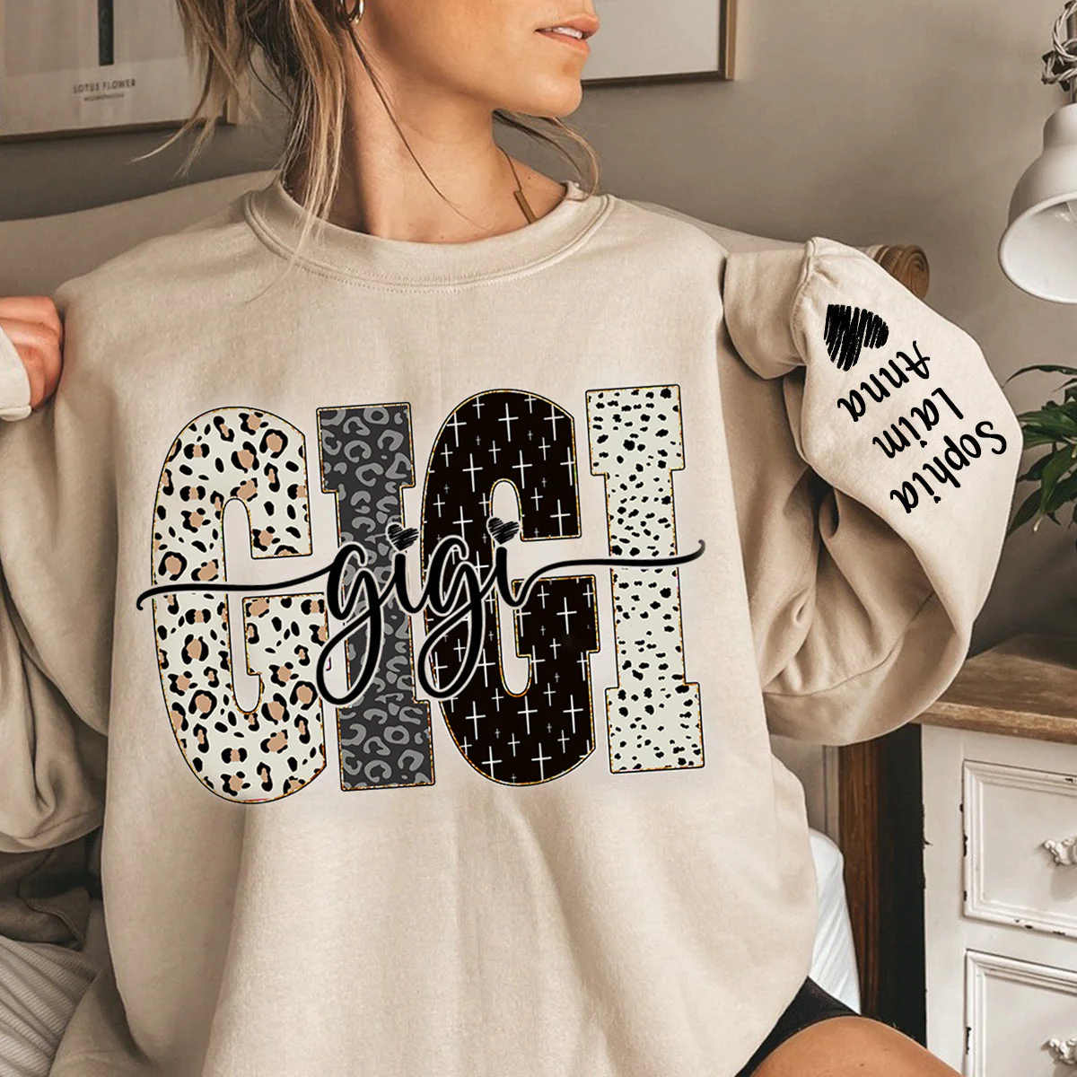 Personalized Bible Style Design, Custom Gift For Gigi And Her Grandchildren Sweatshirt - Image 3