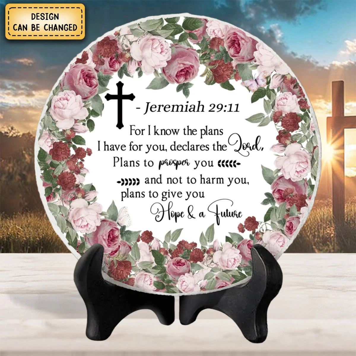 Personalized Bible Verse Round Ceramic, Motivational Sign, Christian Gift, Inspirational Faith Ceramic - Image 8
