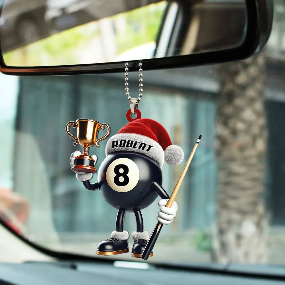 Personalized Billiard Shaped Trophy Christmas Ornament, Perfect Gift For Billiard Lovers - Image 4