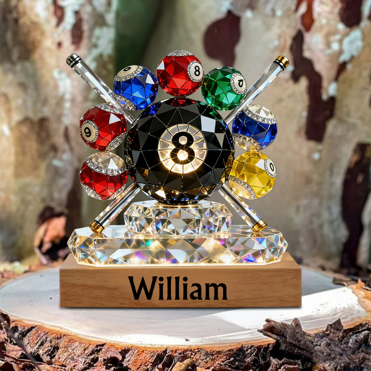 Personalized Billiards Plaque – 8 Pool Custom Name Stained Glass Effect - Image 5