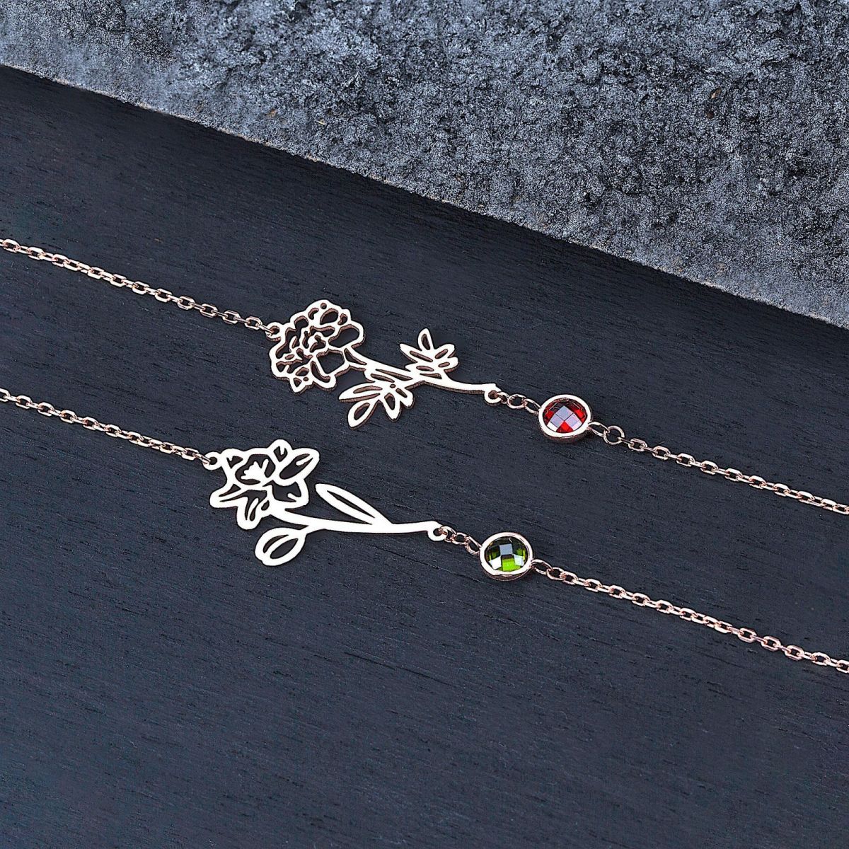 Personalized Birth Flower & Birthstone Bracelet- Jewelry Gift for Family/Friends/Sisters - Image 13