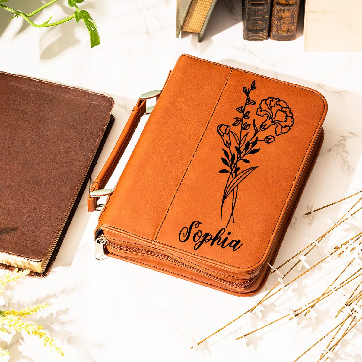 Personalized Birth Month Flower Bible Cover - Image 10