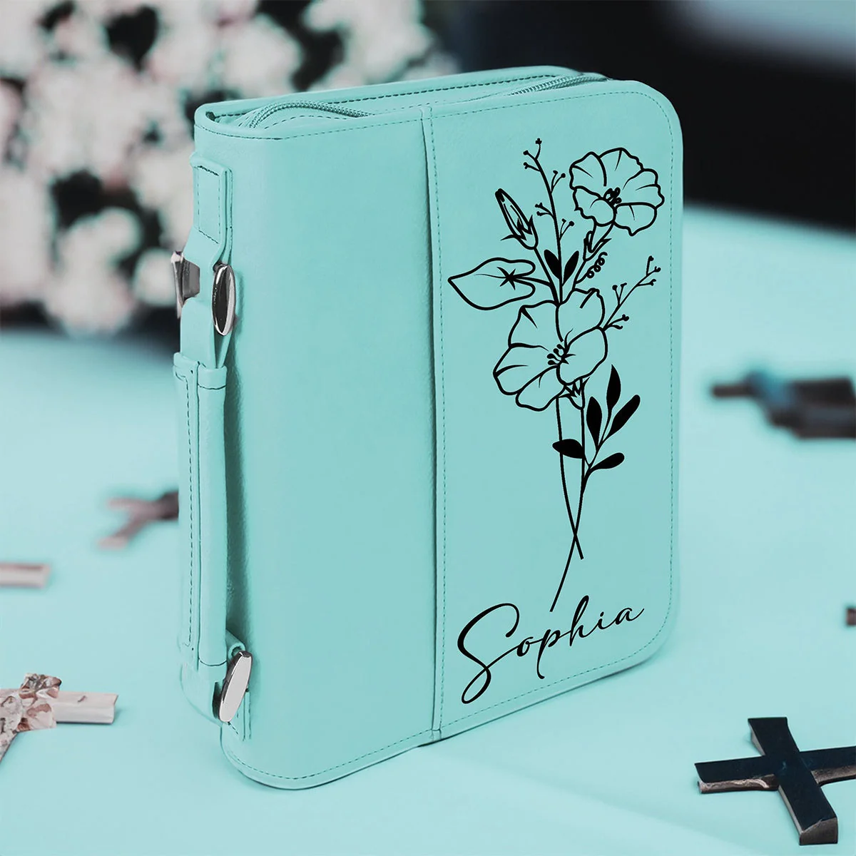 Personalized Birth Month Flower Bible Cover - Image 11