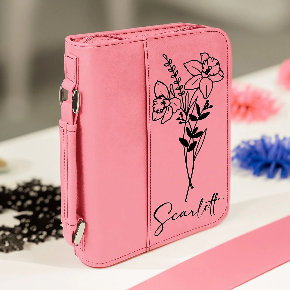 Personalized Birth Month Flower Bible Cover - Image 7