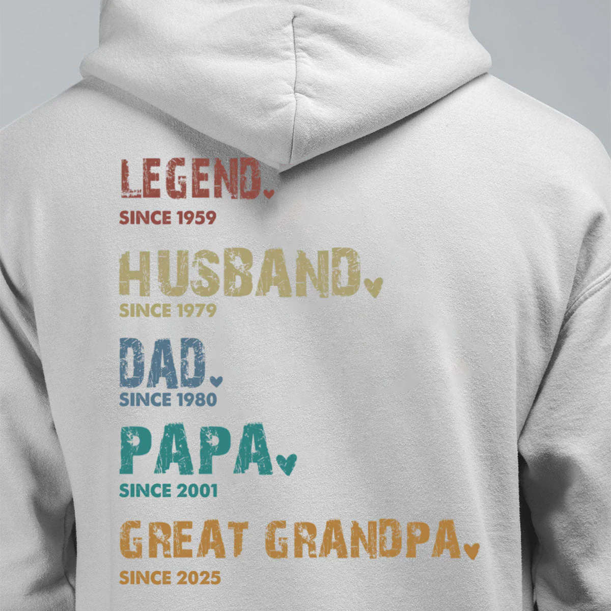 Personalized Birthday Gifts For Dad, Grandpa - Generations Of Love In One Heart Pure cotton hoodie - Image 2