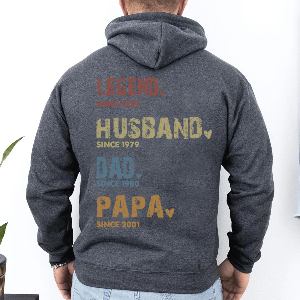 Personalized Birthday Gifts For Dad, Grandpa - Generations Of Love In One Heart Pure cotton hoodie - Image 3