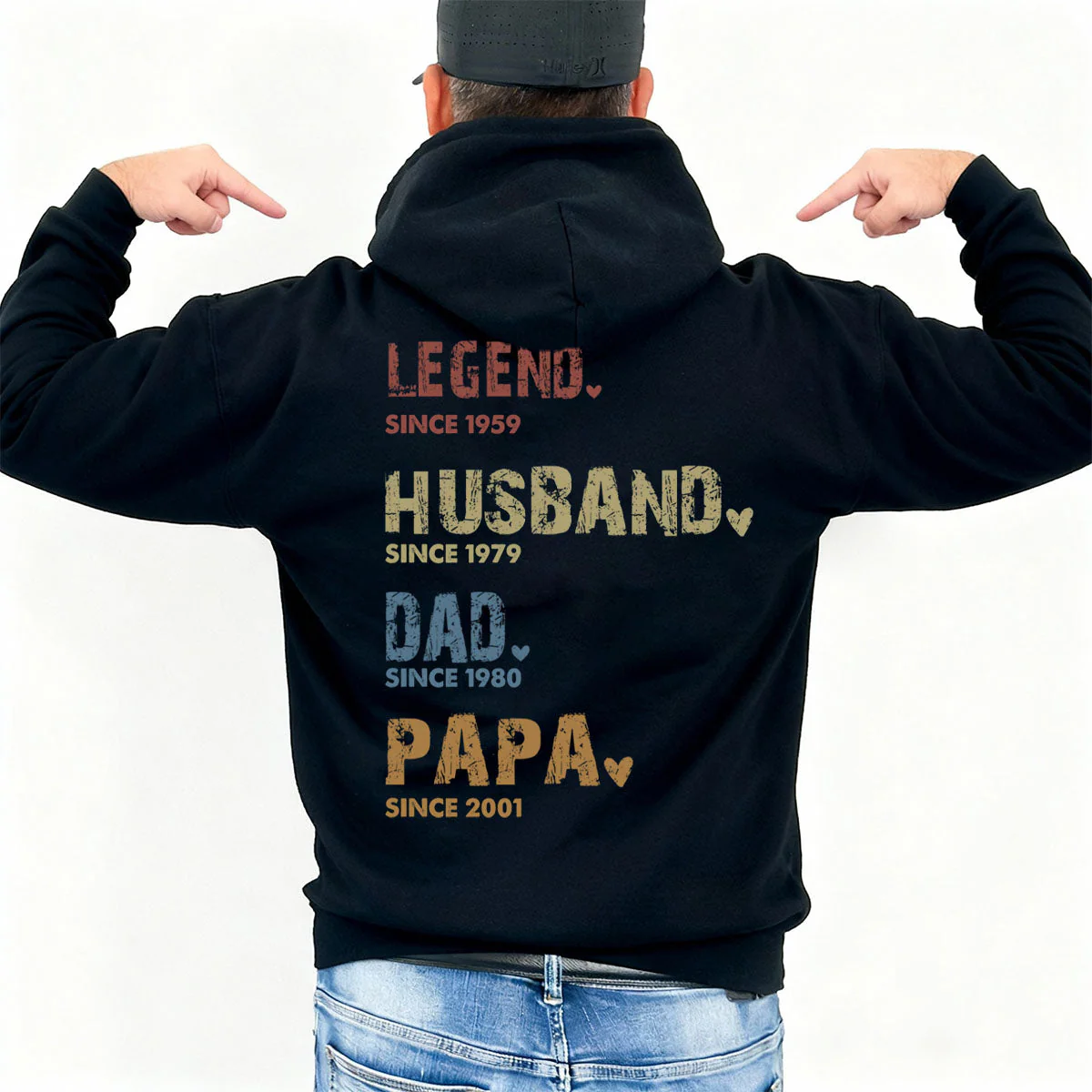 Personalized Birthday Gifts For Dad, Grandpa - Generations Of Love In One Heart Pure cotton hoodie - Image 4