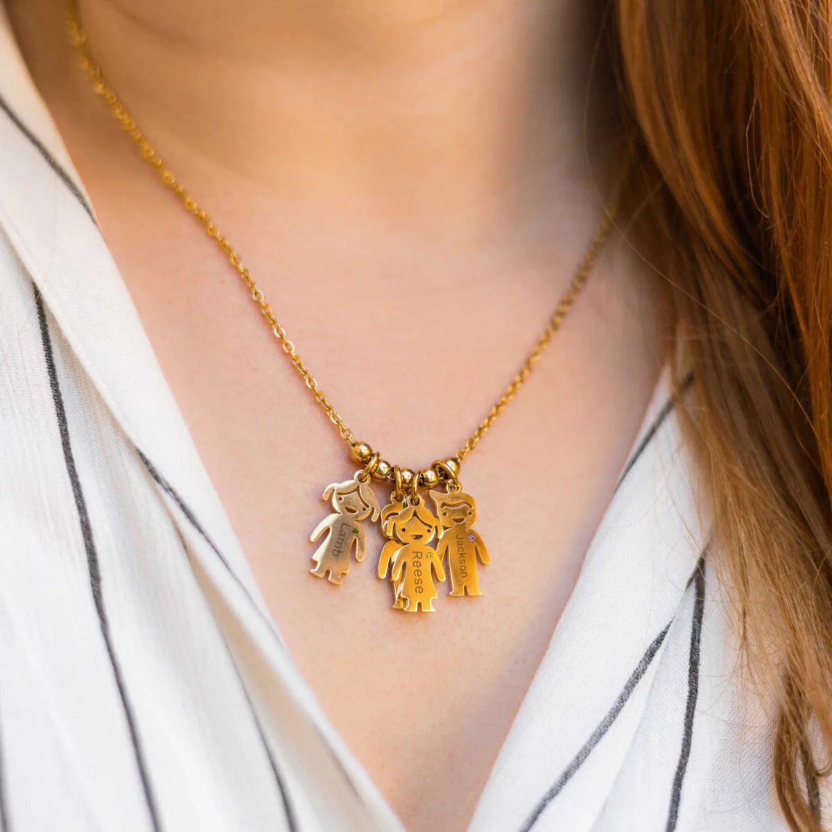 Personalized Birthstone Children Shape Necklace For Mother & Grandmas - Image 3