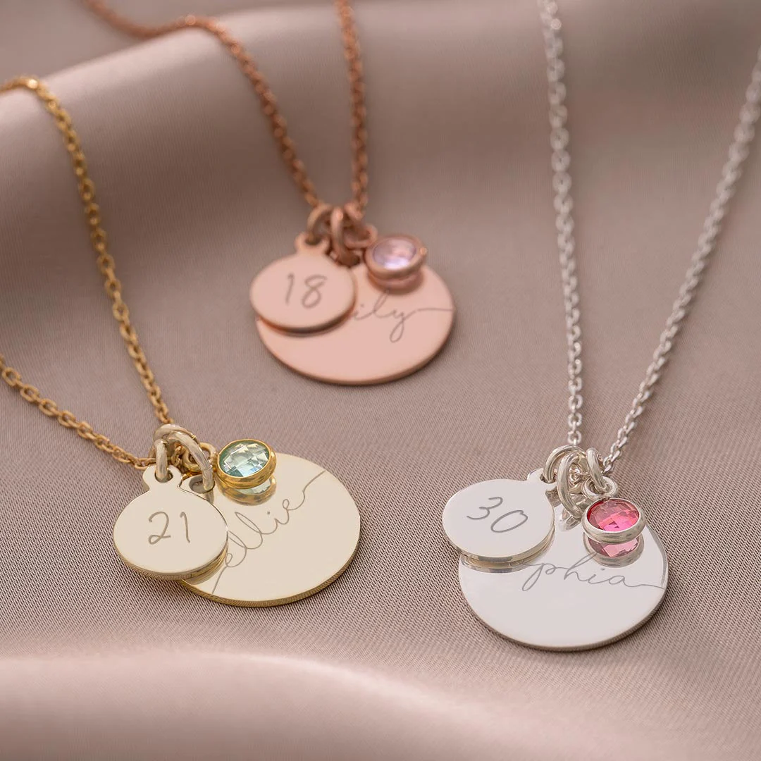 Personalized Birthstone Name Necklace Photo Gift Set - Image 11