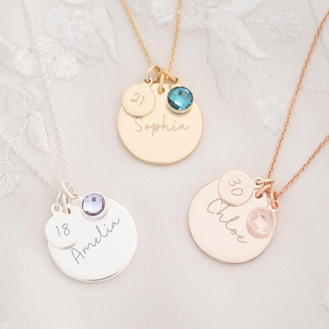 Personalized Birthstone Name Necklace Photo Gift Set - Image 15