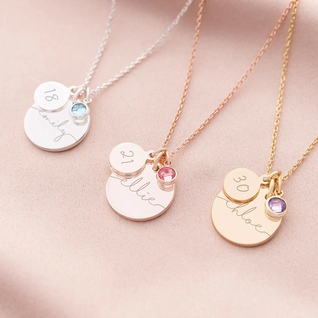 Personalized Birthstone Name Necklace Photo Gift Set - Image 16