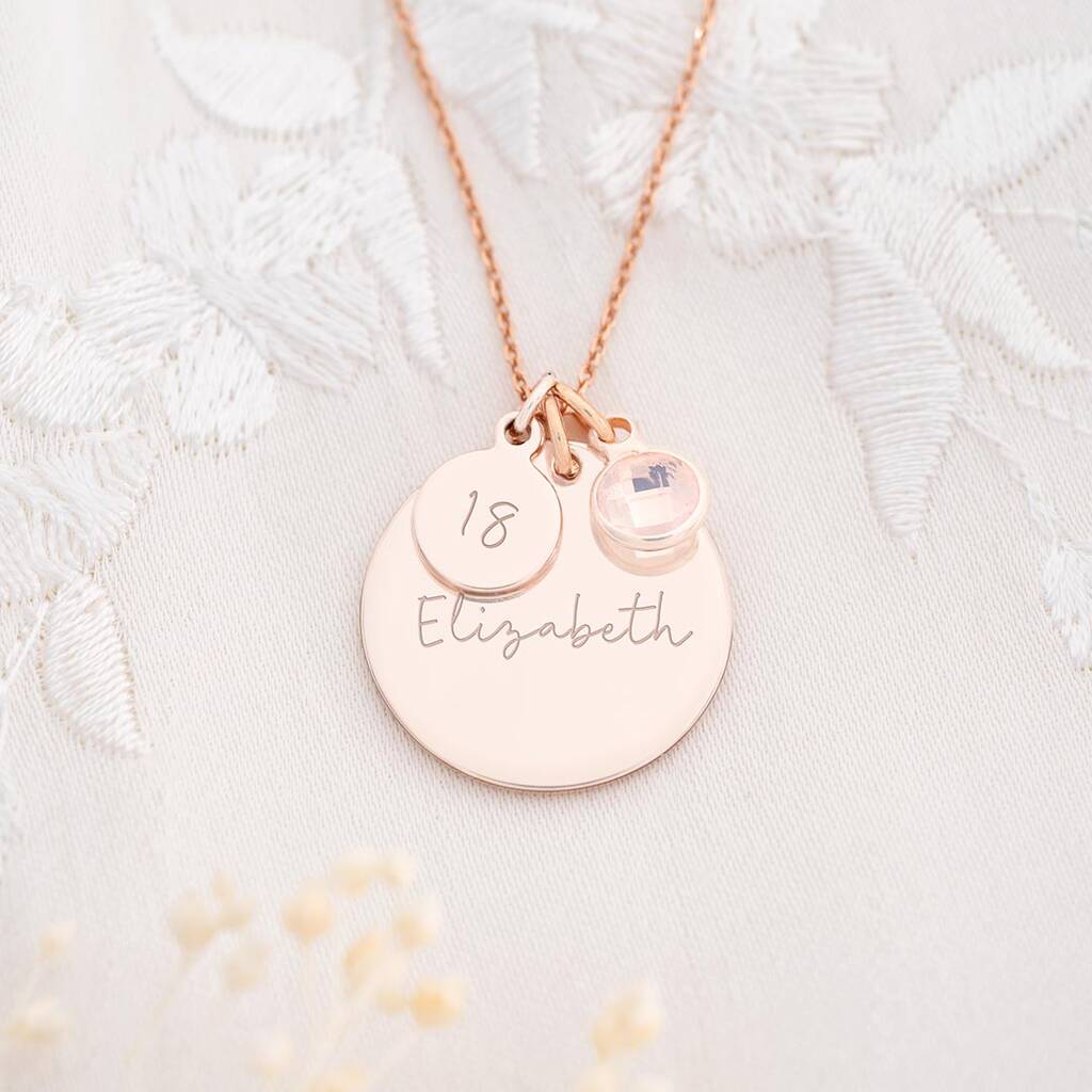 Personalized Birthstone Name Necklace Photo Gift Set - Image 17
