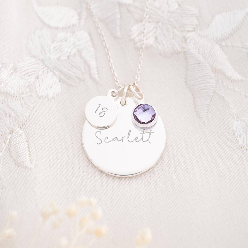 Personalized Birthstone Name Necklace Photo Gift Set - Image 18