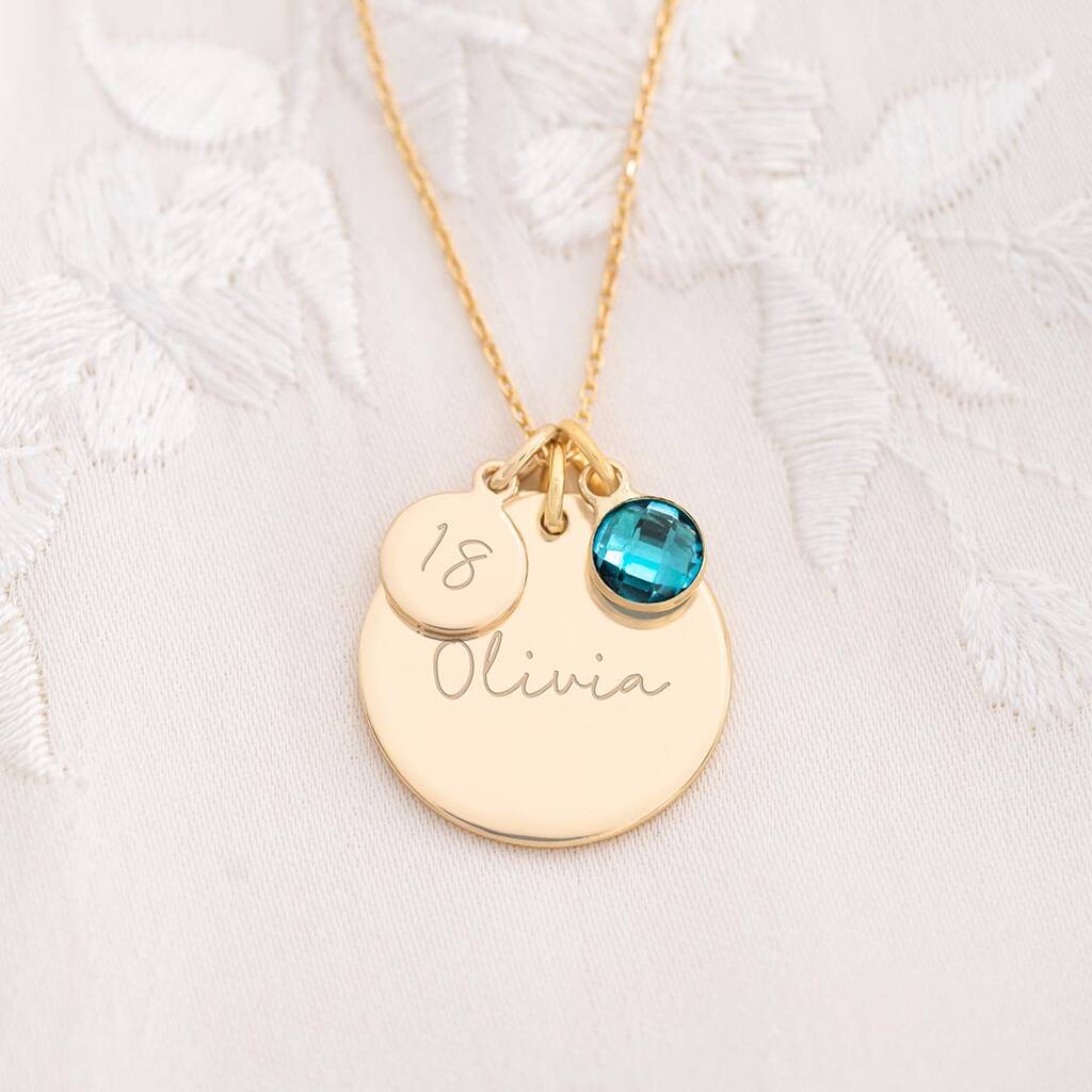 Personalized Birthstone Name Necklace Photo Gift Set - Image 19