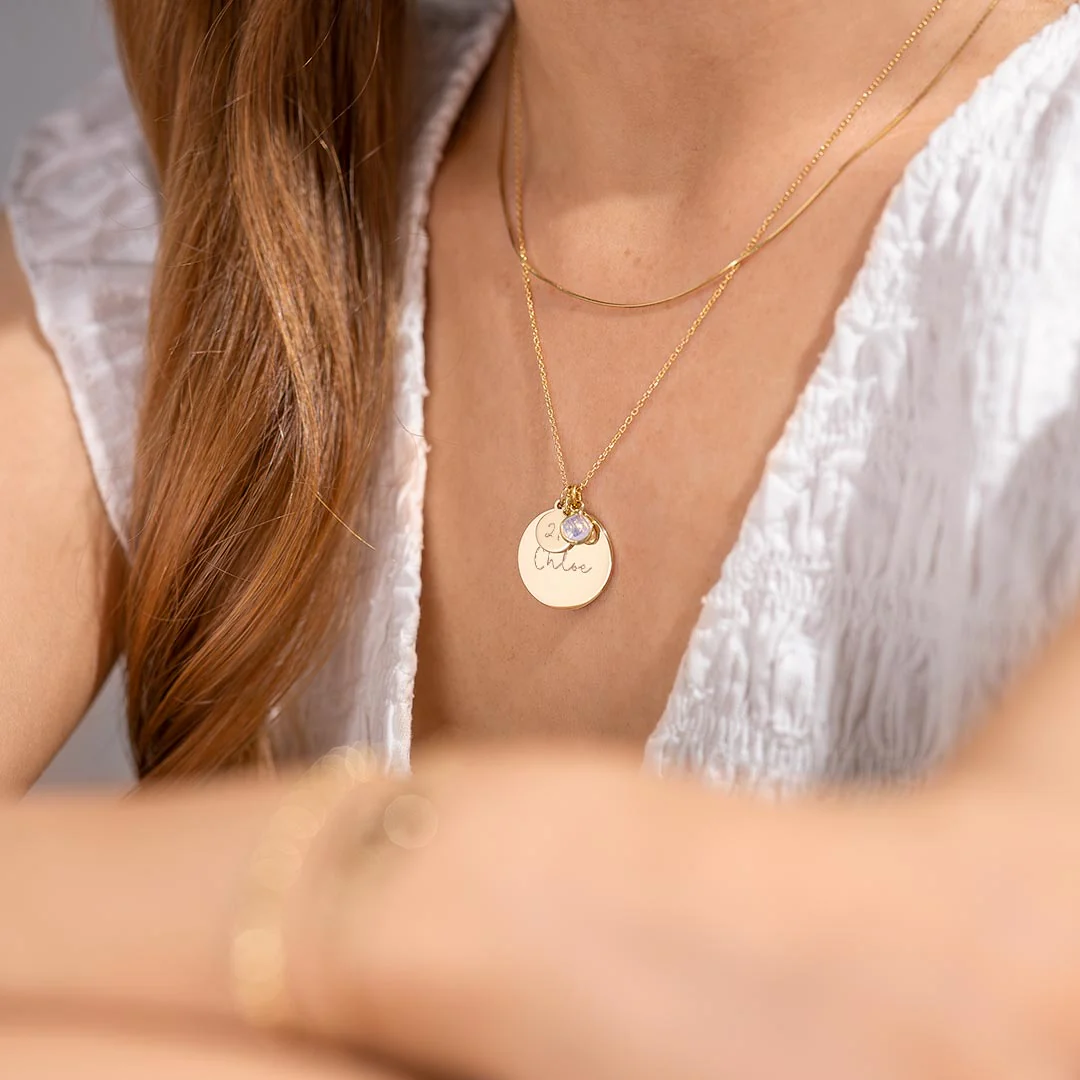 Personalized Birthstone Name Necklace Photo Gift Set - Image 2