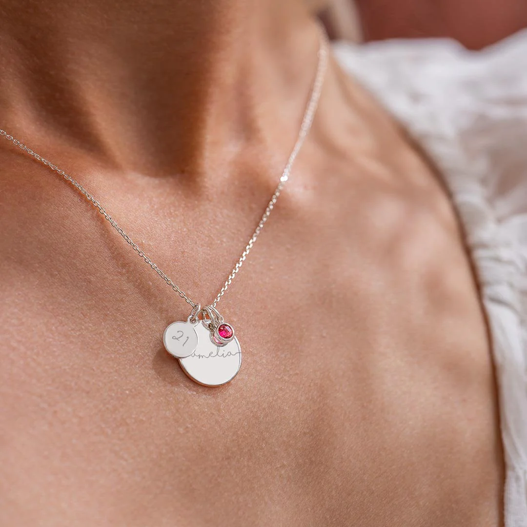 Personalized Birthstone Name Necklace Photo Gift Set - Image 3