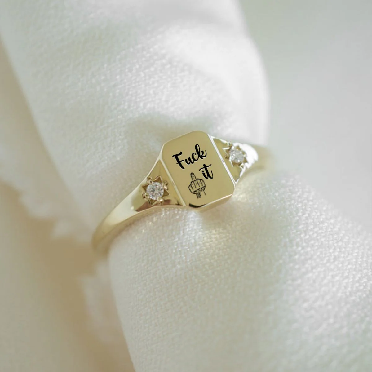 Personalized Birthstone Square Ring - Image 7