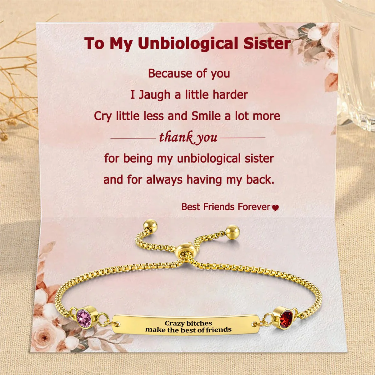 Personalized Birthstones Bracelet For Bestie, Best Friend - Image 5