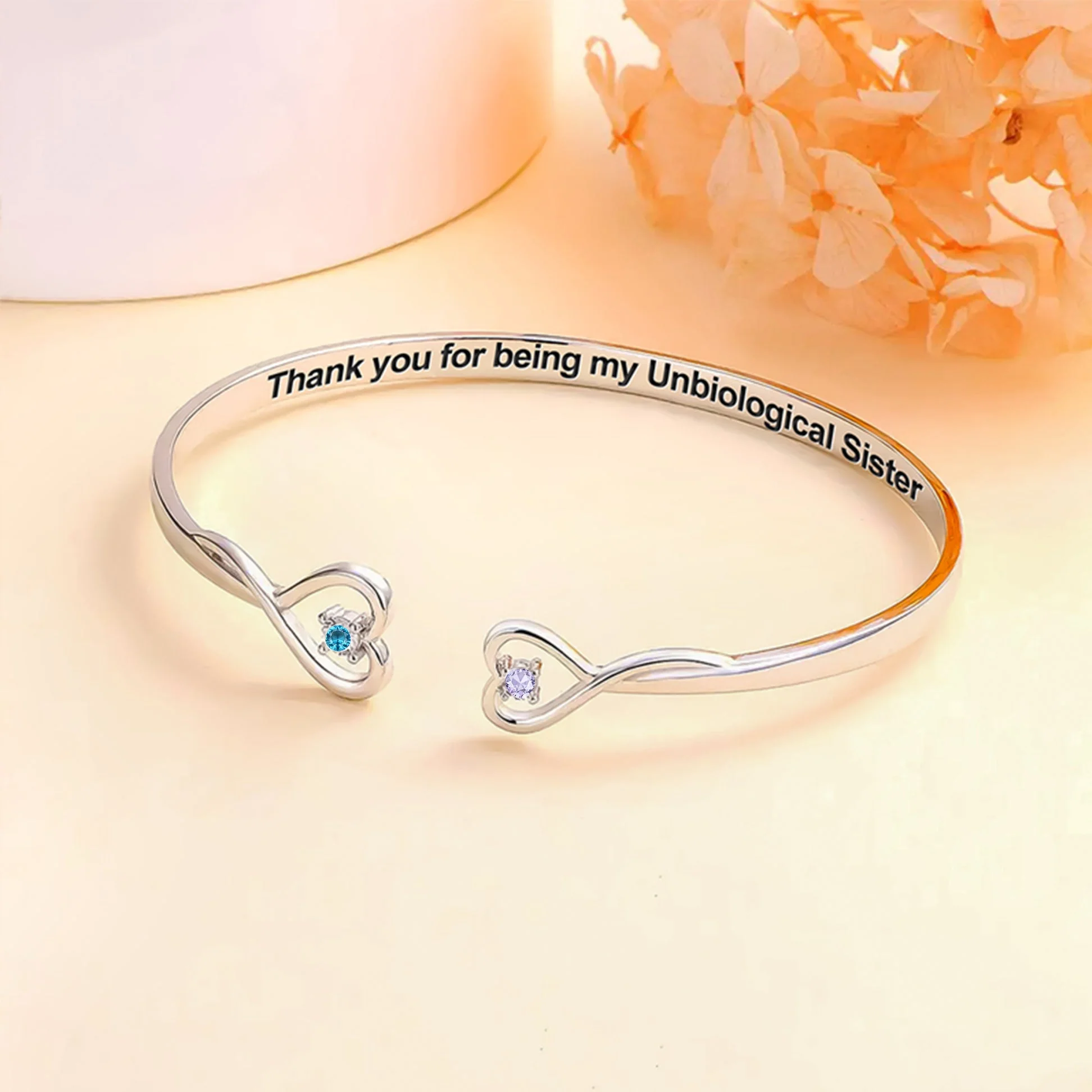 Personalized Birthstones Bracelet For Bestie, Best Friend - Thank You For Being My Unbiological Sister - Image 10